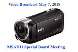 VIDEO OF THE MSAD11 SPECIAL SCHOOL BOARD MEETING MAY 7, 2018 