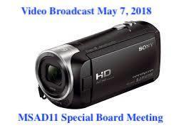 VIDEO OF THE MSAD11 SPECIAL SCHOOL BOARD MEETING MAY 7, 2018