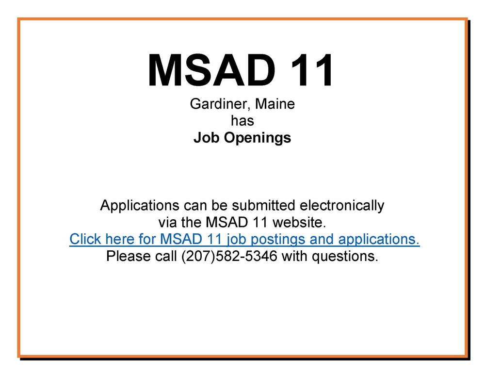 MSAD 11 Job Openings