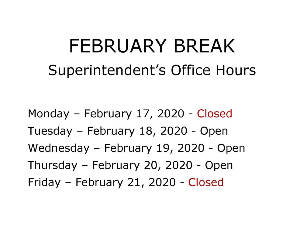 Superintendent's Office Hours