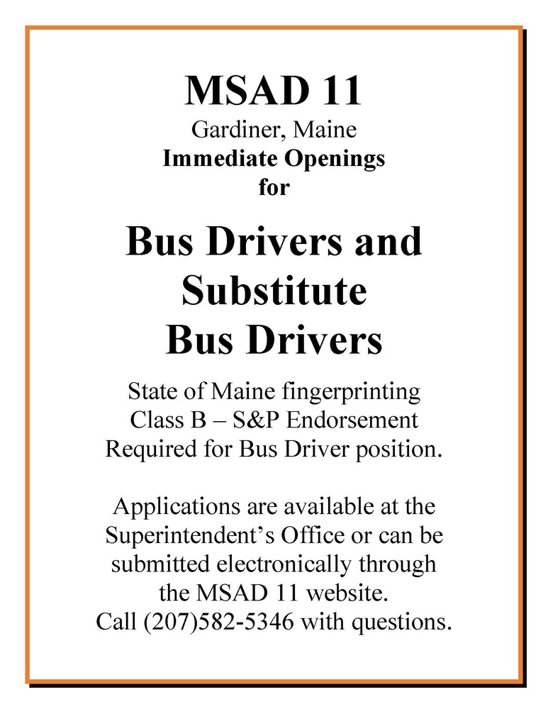 Bus Drivers - Immediate Openings
