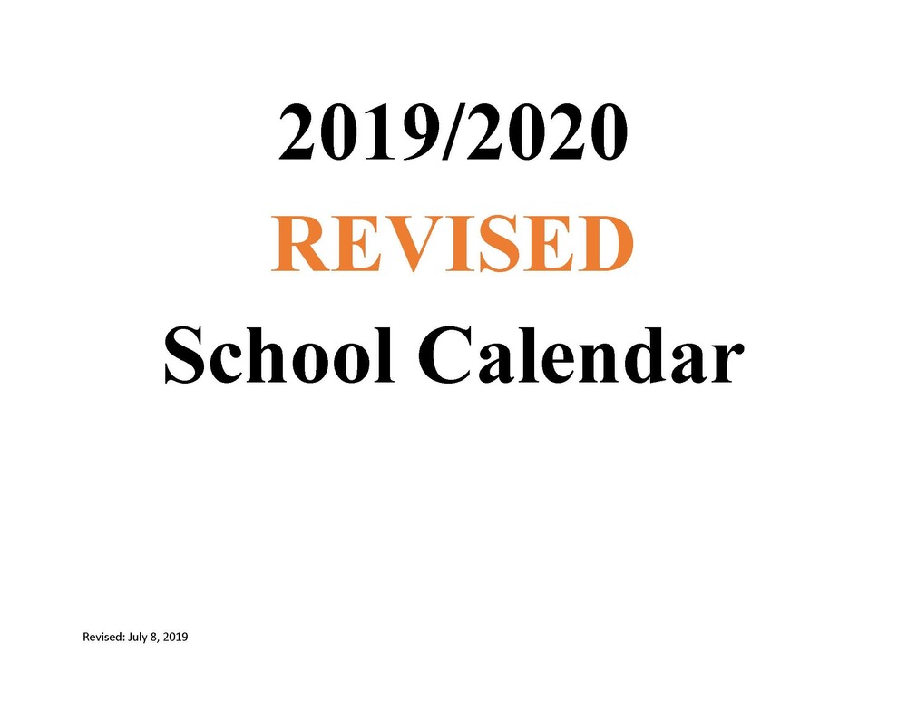 REVISED 2019/2020 School Calendar