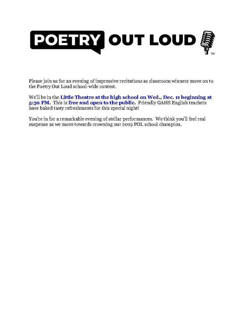 Poetry Out Loud - Gardiner Area High School