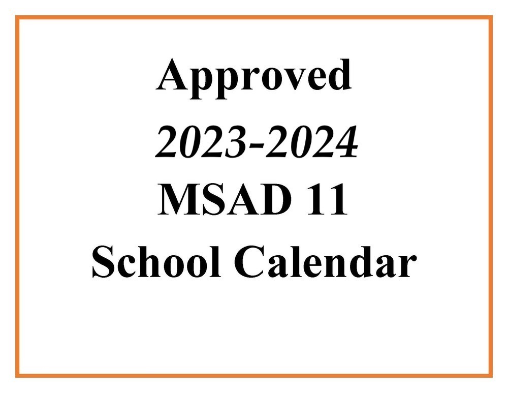 School Calendar 20232024 MSAD 11