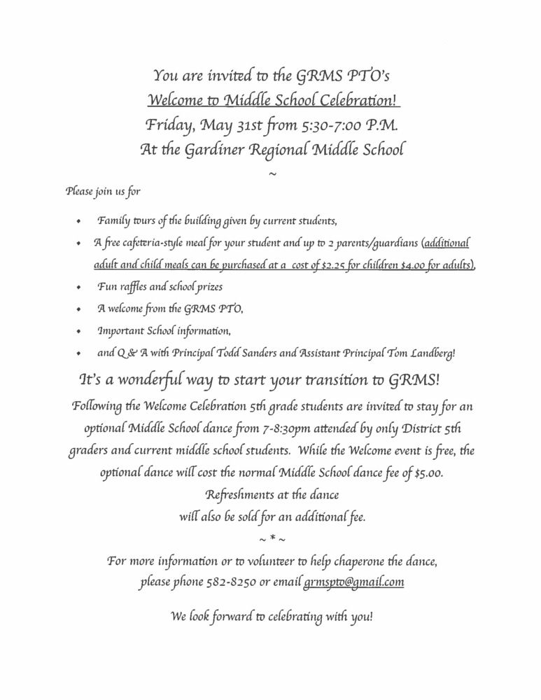 Fifth Grade Information