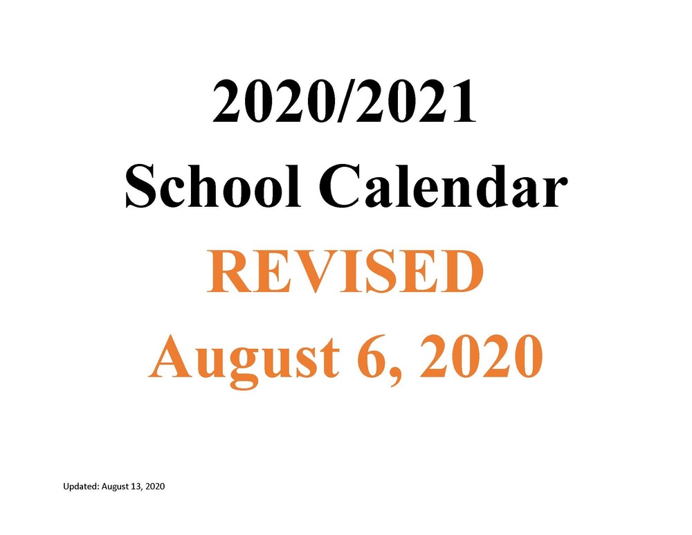 REVISED MSAD 11 2020-2021 School Calendar