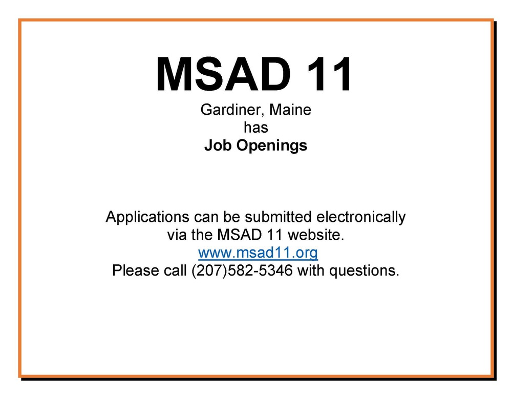 MSAD 11 Job Openings