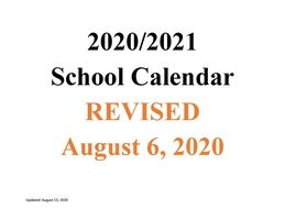 MSAD 11 2020-2021 School Calendar REVISED 8/6/2020