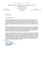 Superintendent's Letter to Parents/Guardians - Bed Bugs