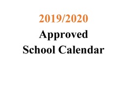 2019-2020 Approved MSAD 11 School Calendar