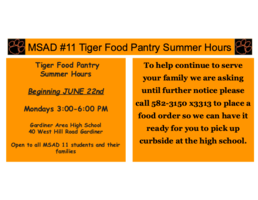 Tiger Pantry Summer Hours