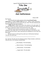 Title 1 Parent Conferences and Free Spaghetti Supper