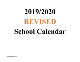 MSAD 11 2019/2020 REVISED School Calendar