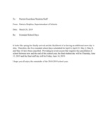 Special Note from Superintendent Hopkins