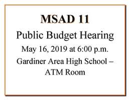 MSAD 11 Public Budget Hearing - May 16, 2019