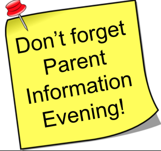 Don't forget Parent Info Night