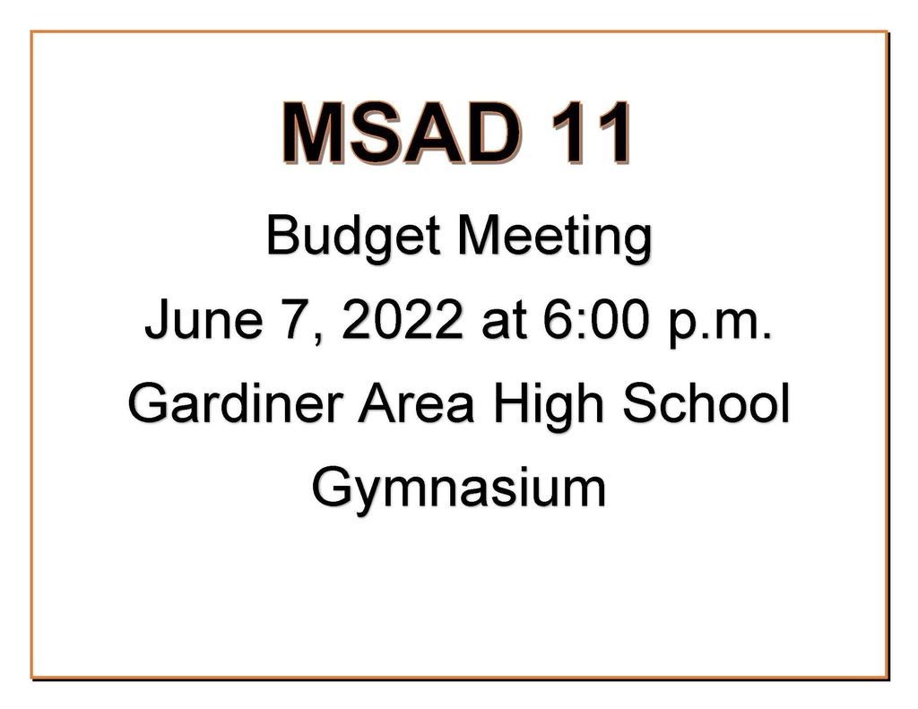 MSAD 11 Budget Meeting